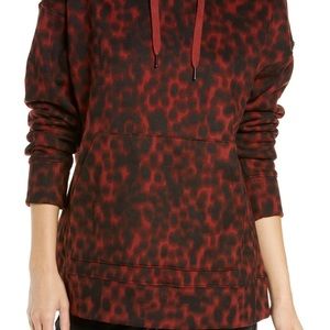 NWT Zella XS Rust Red Madder Tortoise‎ Print Hoodie